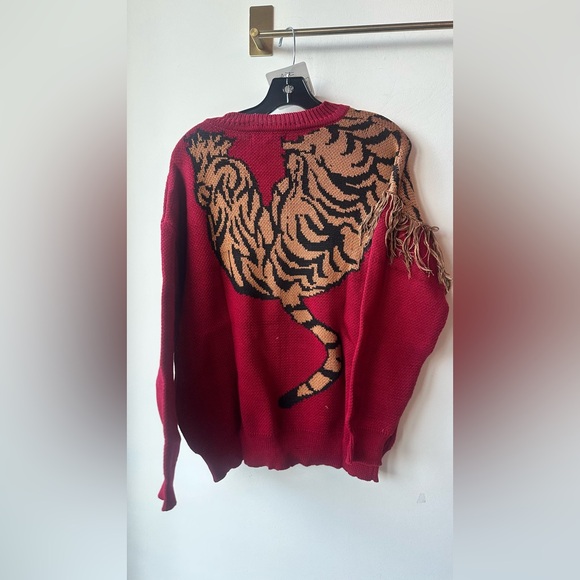 MISS SPARKLING 🆕 red Tiger sweater medium. Pit 25 - Picture 5 of 6